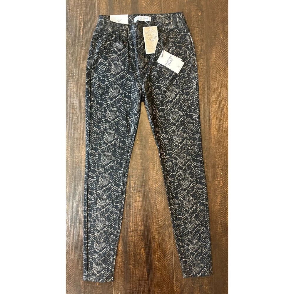 Encore Juniors Snake Print High Rise Stretch Skinny Pants Size 5 - Picture 1 of 5